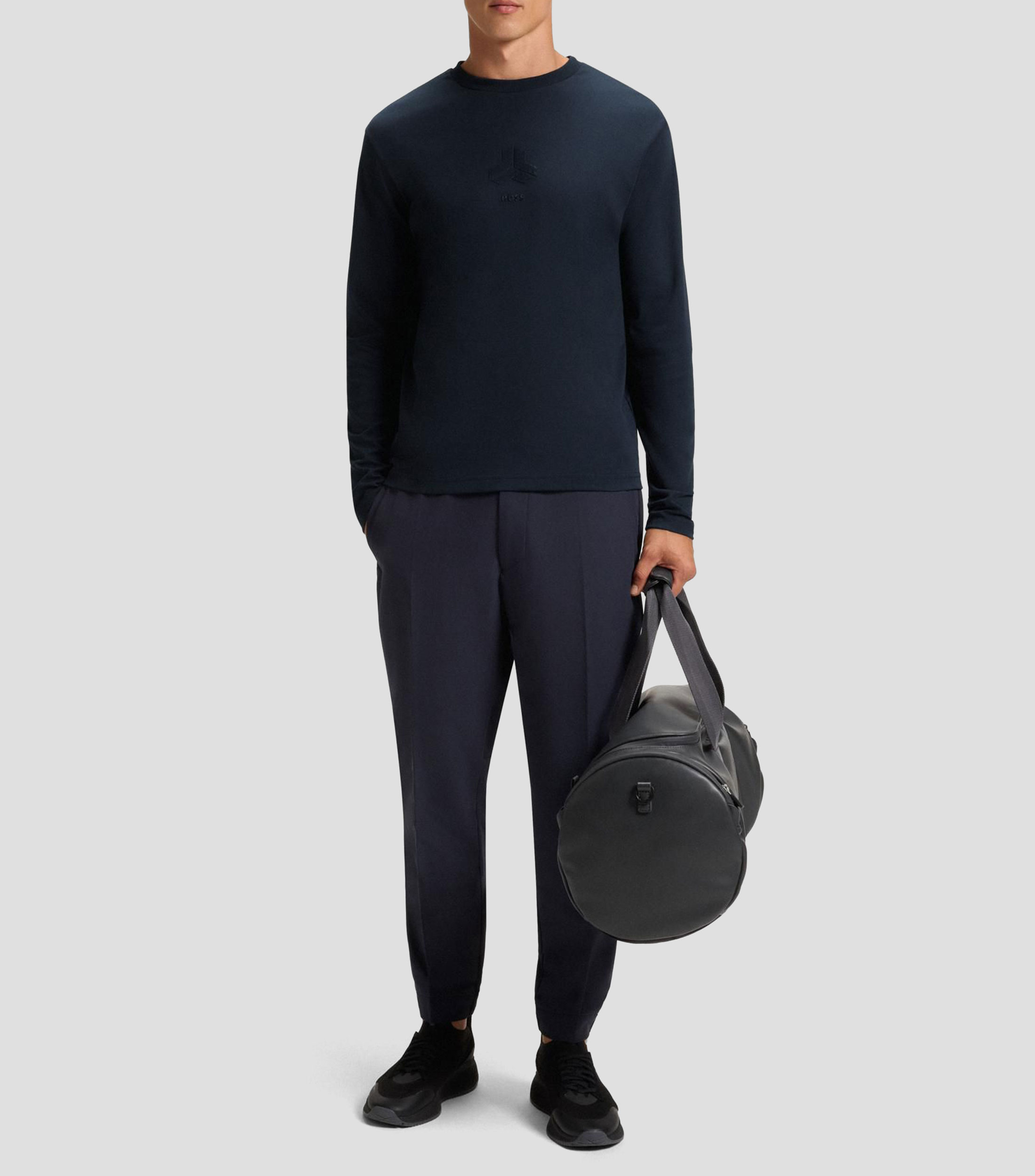 Playera de interlock de algodón con diseño tonal Hombre